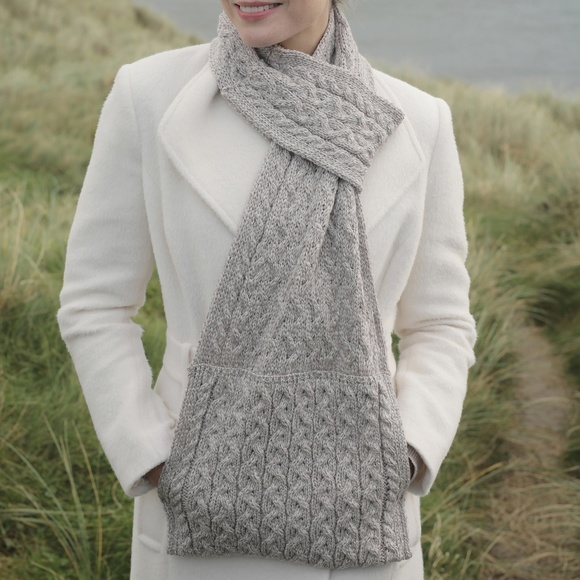 The Shepherd's Knot Accessories - New Irish Pull Through Scarf Hand Warmer Tan Wool